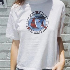 White Newport Beach Short Sleeve Tee